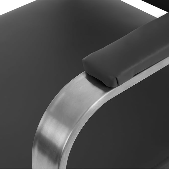 Barber Salon Chair, 440lbs Adjustable Beauty Spa Hair Styling Salon Chair 360° Rotatable Multi-Function Barber Chair with Footrest for Barber Shops Homes & Spas (Black+Silver)