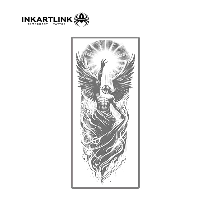 INKARTLINK Semi Permanent Tattoo, Creative party myth tattoo, exquisite and realistic design, interesting tattoo experience, cruelty-free, non-reflective, waterproof (Nirvana Rebirth)