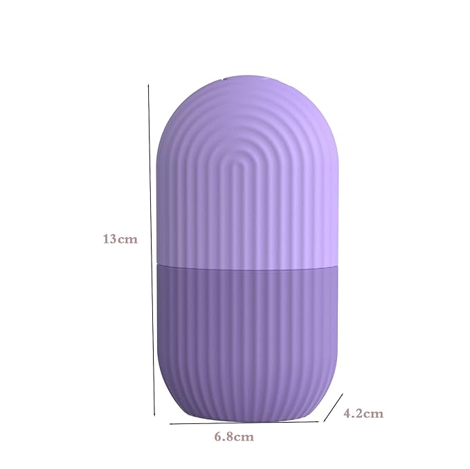 Ice Face Roller, Reusable Silicone Mold Face Massage Eye Facial Beauty Skin Care Tools Apply Ice for Shrink Pores Anti Wrinkle Reduce Puffiness Improve Skin Elasticity, Striped, Purple