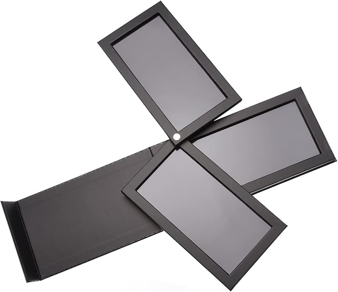 Allwon 3-Layer Rotation Magnetic Palette 3 in1 Empty Makeup Palette Storage Box for Eyeshadow Lipstick Blush Powder (Black)