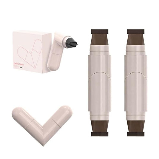 Gel Eyeliner Pencil Set, 2025 New Waterproof Eyeliners, Innovative Design Eyeliner Stamp for Daily Makeup, Quick Shaping Eyeliners Tool for Beginners (Brown*2)
