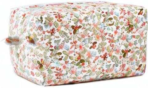 Soidram quilted makeup bag floral
