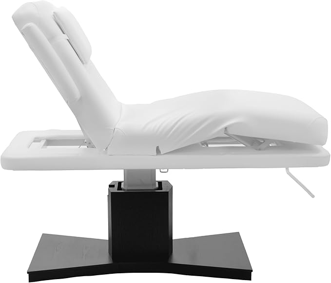 SKINACT Milo 3.0 Motor (with Independent Leg Adjustment) Electric Massage & Facial Bed/Table White top and Dark Brown Base