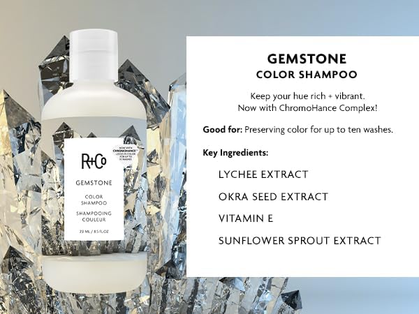 R+Co Gemstone Color Shampoo & Conditioner Set + Deluxe Sample (0.5oz) | Protects Color, Repairs & Nourishes | Vegan + Cruelty-Free | 8.5oz (Pack of 2)