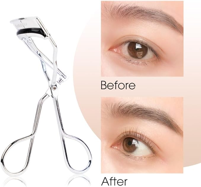 Stainless Steel Eyelash Curlers, Professional Lash Curler for Long-Lasting Lift | Gentle Eye Lash Curler for Hooded Eyes | Stainless Steel Ergonomic Design for Natural Curl (Silver)