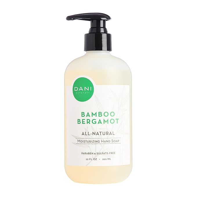 DANI Naturals Moisturizing Hand Soap – Bamboo Bergamot Scent, Hydrating, Sulfate-Free & Paraben-Free, 12 Oz Bottle with Pump, Gentle Cleansing for Dry Skin