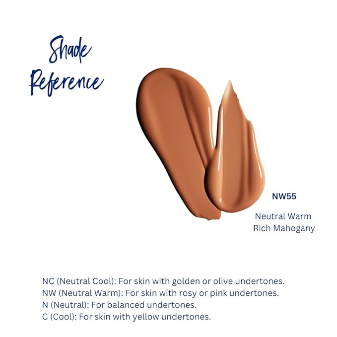 Best Bronze Bombshell Body Makeup - Tattoo Cover Up Makeup & Body Foundation Waterproof - Tattoo Concealer Waterproof for Scars, Varicose Veins Cover Up & Leg Foundation (NW55 Rich Mahogany Neutral)