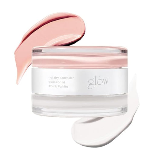 glow not dry concealer #pink #white | covers discoloration from skin blemishes | highlighting for nose bridge | full-coverage | dual-color&use | melt-in texture | 0.4 oz | beige