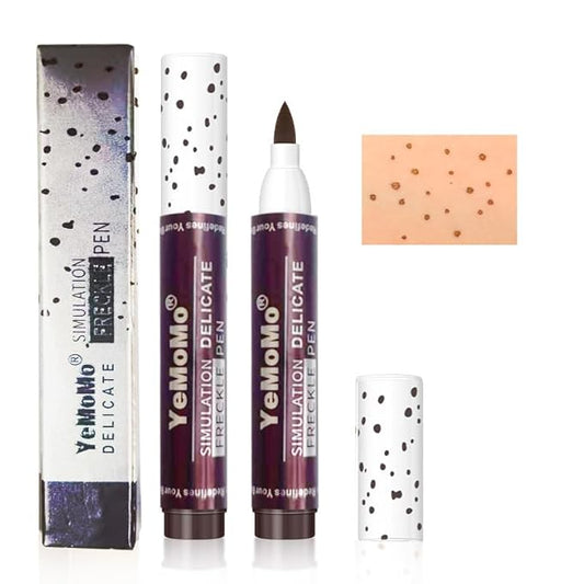 Freckle Pen, Waterproof Makeup Marker, Caramel Light Brown and Coffee Dark Brown, Long-Lasting Simulation Freckle Makeup (Dark Brown)
