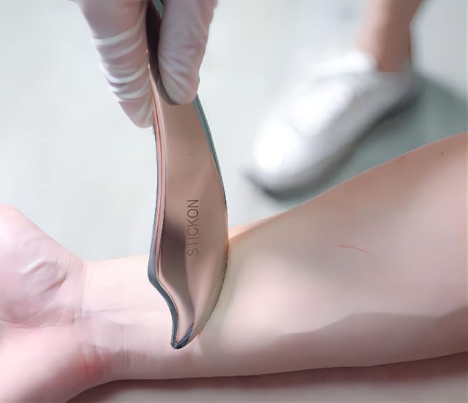 STICKON Guasha Tool Scraping Massage Tools Gua Sha Stainless Steel IASTM Tools Great Soft Tissue Mobilization Tool (STICKON-21)