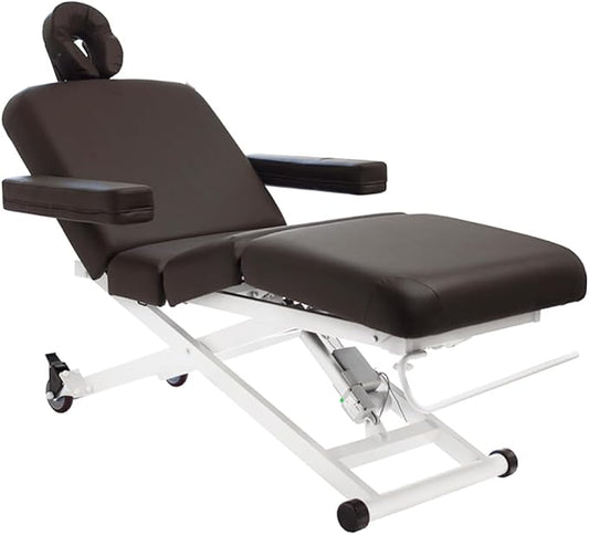 SKINACT Cleo Electric Spa Treatment Table, Facial Massage Bed ADA Compliant (Dark Brown)