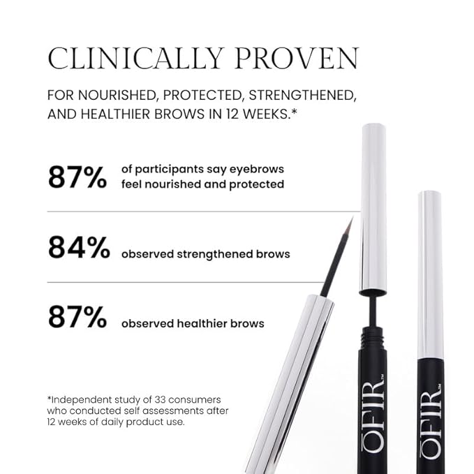 OFIR Brow Tonic Serum Browliner | Smudge-Proof Matte Finish | Hybrid Makeup & Skincare with Hyaluronic Acid & Plant Extracts | Strengthening | Cruelty-Free Brow Serum | Pecan - Warm Brown, 0.057 Oz