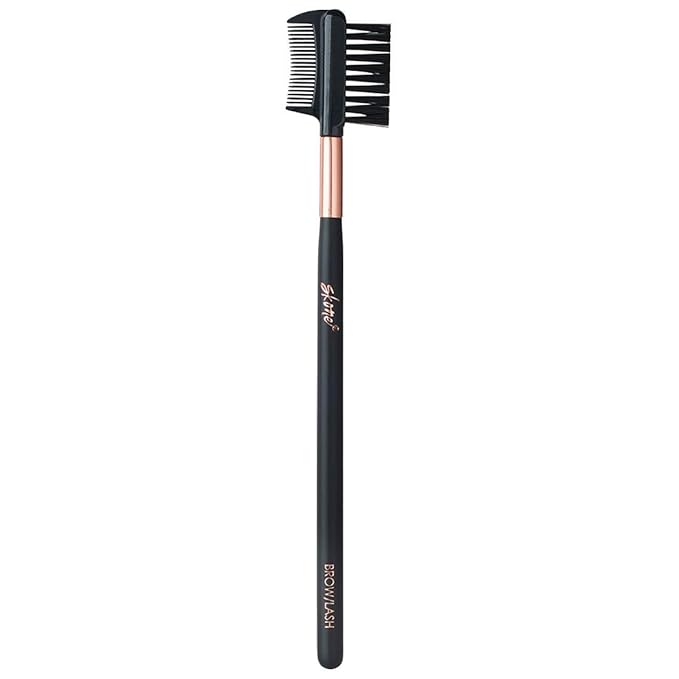 Skone Cosmetics Eyebrow Brush and Comb, Luxe Premium Rose Gold Eyelash Brush and Eyelash Comb - Professional Grade Nylon Eye Brow Brush Comb, Dual Sided Eyelash Brush Separator