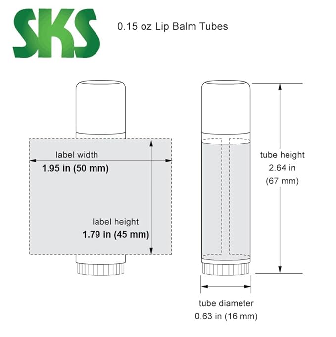 144 Natural Plastic Empty Lip Balm Tubes with Natural Friction Fit Caps by SKS Bottle & Packaging, 0.15 oz tubes - Bulk Lip Balm Containers for DIY Lip Care, Lip Balm Making, and Lip Balm Crafting