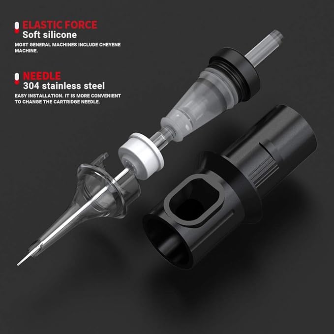 STIGMA #10 Bugpin Disposable Tattoo Needle Cartridges 50Pcs Assorted Sizes 1RL, 3RL, 5RL, 7RL, 9RL 0.3mm of Round Liner for Rotary Tattoo Machines 50Pcs EN05-50KIT-W