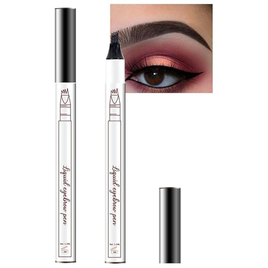 Eyebrow Ink Pencil by Brow Stylist -Micro 4 Point Brow Pen Lift & Snatch Eyebrow Pen Kits with 3 Eyebrow Stencil Long-Lasting Waterproof Natural Eyebrow Hair (1Pc 04# black)