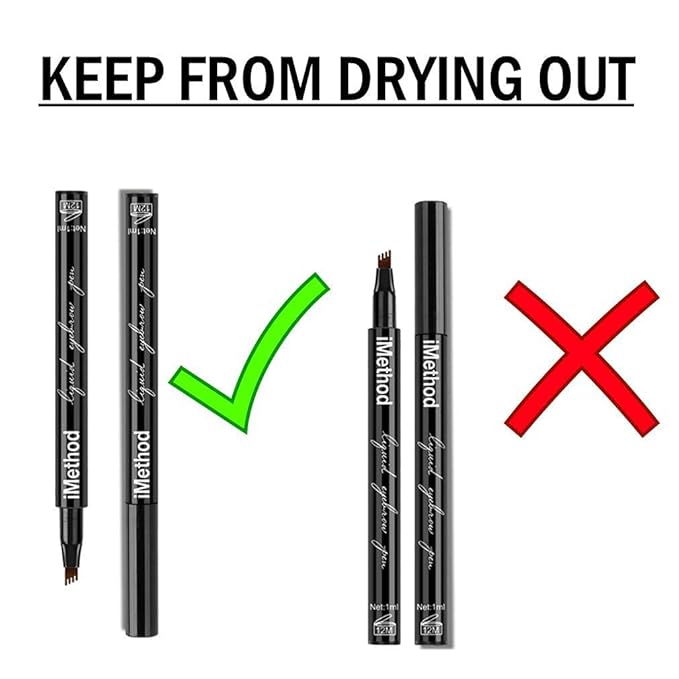 iMethod Eyebrow Pen - iMethod Eyebrow Pencil with a Micro-Fork Tip Applicator Creates Natural Looking Brows Effortlessly and Stays on All Day, Black