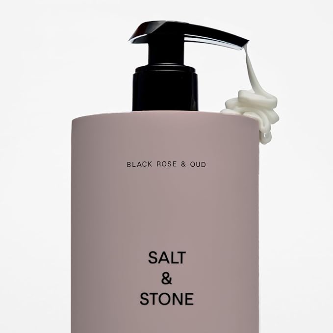 Salt & Stone Body Lotion for Women & Men| Scented Daily Body Lotion | Hydrates, Nourishes & Softens Skin | Restores Dry Skin | Fast-Absorbing | Cruelty-Free & Vegan (450 ml) (Black Rose & Oud)