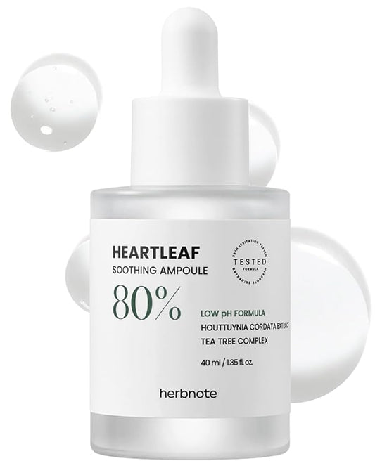 Heartleaf Soothing Moisture Ampoule - Enriched with 80% Extracted Houttuynia Cordata, Teatree & Pantenol - Effective for Sebum Control - Clinical Tested, 1.35 fl.oz