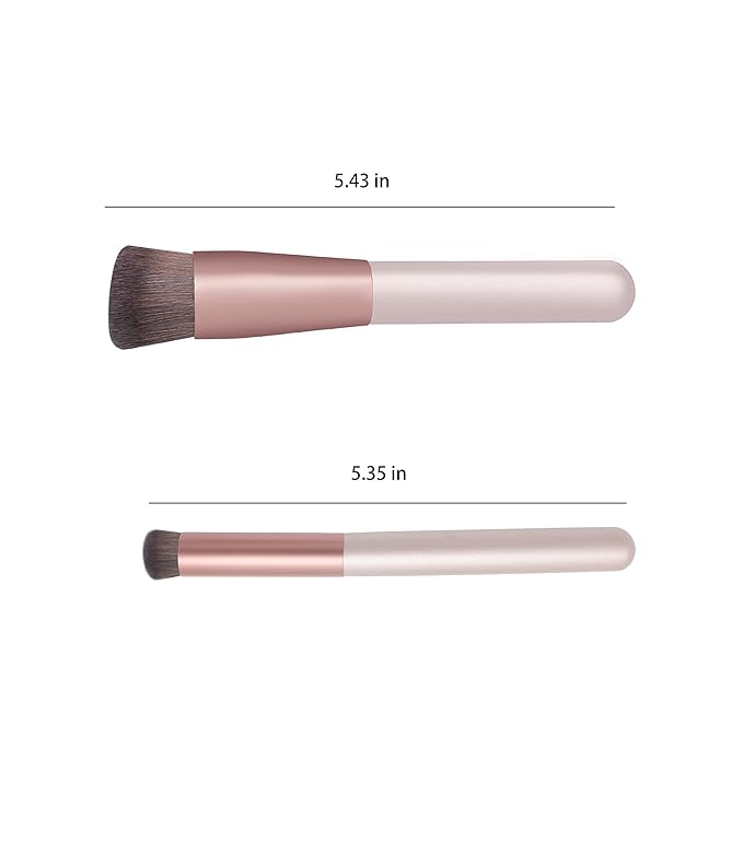 Foundation & Concealer Brush - Kabuki & Contour Makeup Brush - Portable, Wipes Foundation, Blush, Highlighter & Eye Shadow
