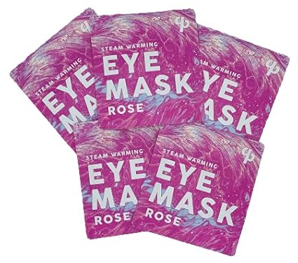 ROSE SCENTED AROMATHERAPY SELF WARMING HEATED EYE MASKS FOR MIGRAINES, STRESS RELIEF, DARK CIRCLES, STRESS TENSION, INFLAMMATION FROM ALLERGIES. [5 PACK]