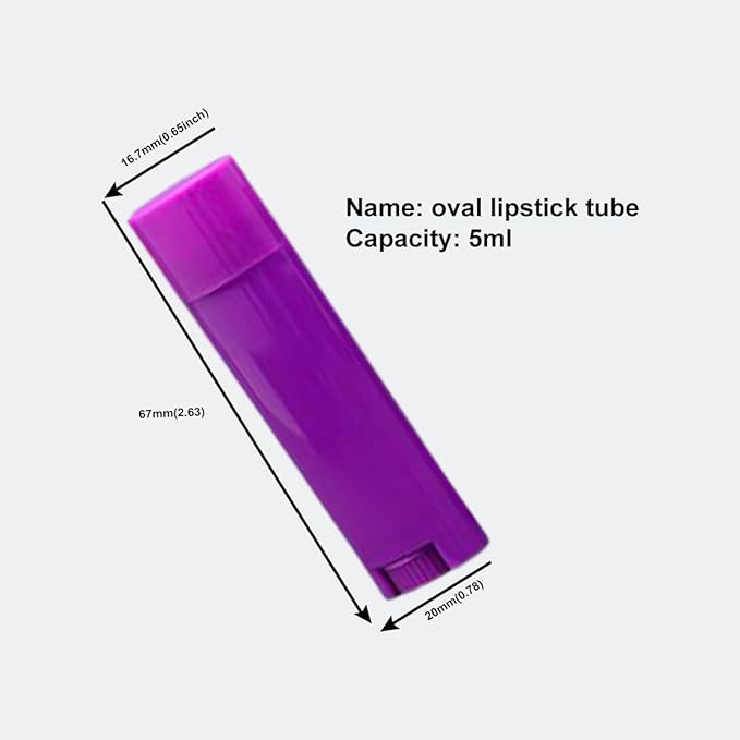 5ml 50Pcs Empty Oval Deodorant Lip Deodorants(Purple)