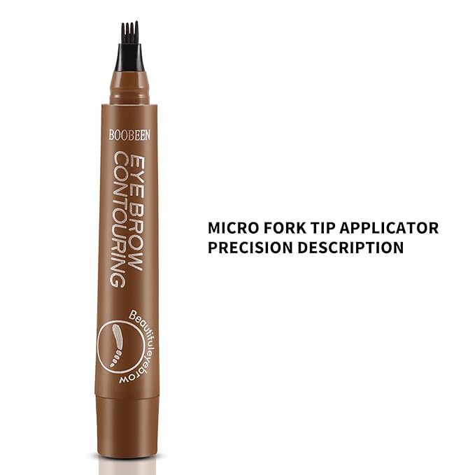 Boobeen Liquid Eyebrow Pen, Microblading Eye Brow Pencil with 4 Micro Tip, Waterproof Brow Pen Filler Creates Natural Brow Makeup, Long-lasting