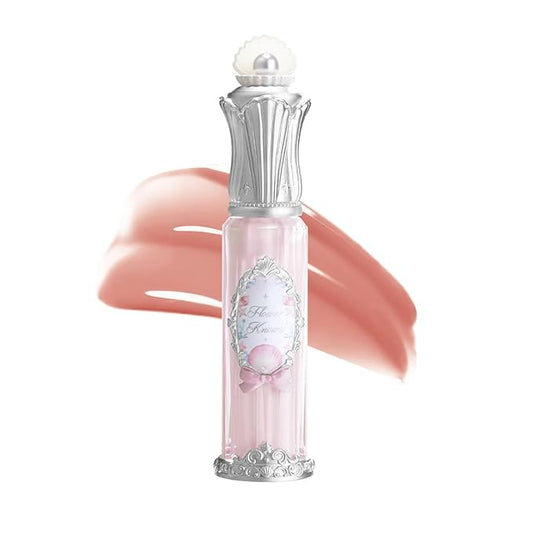 Flower Knows Shell's Jewel Nourishing Lip Glaze,Hydrating Lip Gloss with Hyaluronic,Moisturizing Plumping Oil,Non-Sticky Formula,0.16 fl.oz(P01 Champagne Pearl)