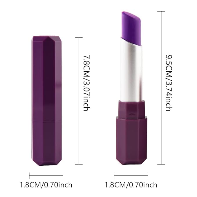Violet Purple Matte Lipstick for Women - Pigmented Lip Crayon & Face Paint Stick Makeup for Everyday Halloween Birthday Party Wear, Younger-Looking Lip Makeup, Lápiz labial morado para mujer 12