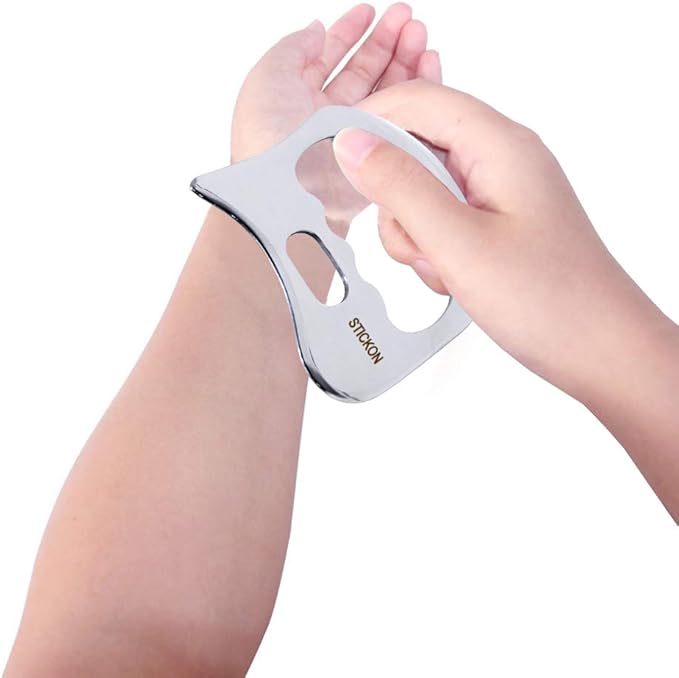 STICKON Stainless Steel Gua Sha Scraping Massage Tool Set IASTM Tools Great Soft Tissue Mobilization Tool (O Shape)