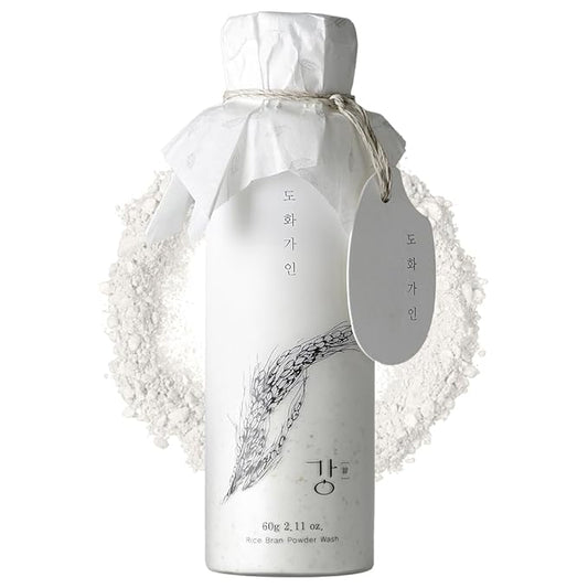 Rice Bran Powder Wash | Gentle Exfoliating Face Wash for Sensitive Skin | Vegan Enzyme Face Scrubber & Exfoliator for Sebum Control – Product of Korea | 60 g (2.1 oz)