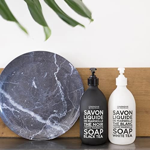 Compagnie de Provence Savon de Marseille Extra Pure Liquid Soap - White Tea - 16.7 Fl Oz Glass Pump Bottle