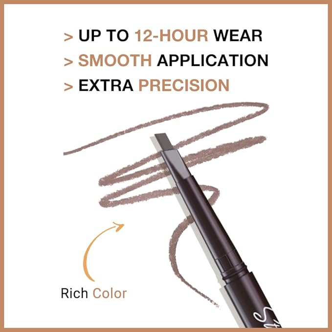 Eyebrow Pencils for Women, Medium Brown Brow Pen Brow Brush for Eye Makeup, Dual-Sided Soft Ultimate Retractable Definer Pencils, Fine Tip lapiz de cejas