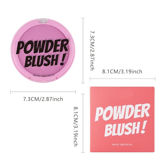 Single Purple Matte Blush for Cheeks Face Blushes Makeup Palette, Rose Bean Monochrome Cream Blushes Palette Makeup for Older Women, Natural Pigmented Paleta de Púrpura monocromática 01