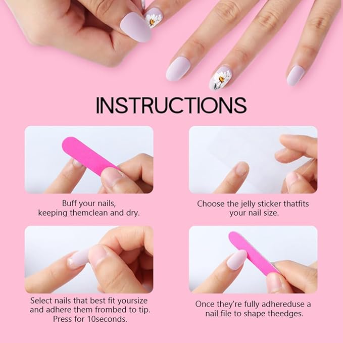 24Pcs Flower Press on Nails Medium Almond Cartoon Fake Nails with Refreshing Summer Leaves Design Autumn Winter Full Cover Artificial Glue on Nails Handmade Stick on Nails for Women DIY