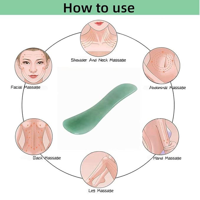 Gua Sha Facials Tools for Back Massage Tools Board Natural Jade Stone for SPA Acupuncture Therapy Trigger Point Treatment