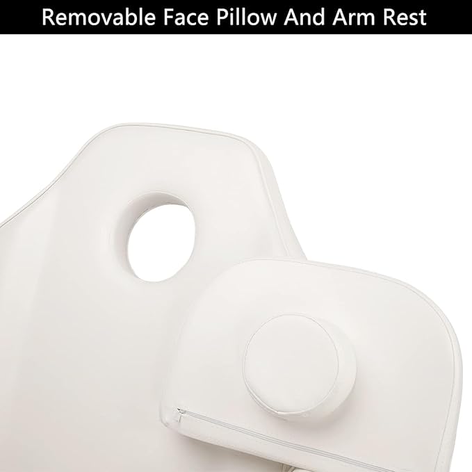 Multipurpose 3-Section Spa Massage Table with Hydraulic Stool, 73-inch Adjustable Tattoo Chair Esthetician Lash Bed with Removable Headrest, Salon Chair Facial Bed for Beauty Barber Massage Equipment