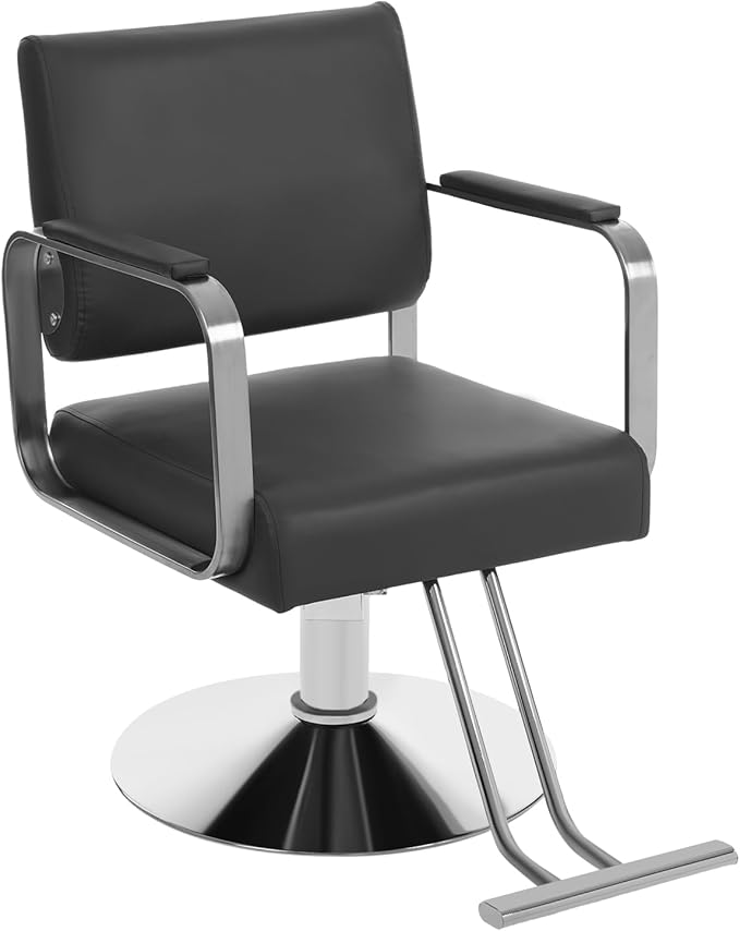 Barber Chair Salon Chair for Hair Stylist Hair Chair for Barbershop Home Height Adjustable & 360° Swivel Styling Salon Chairs Spa Beauty Salon Equipment, Max Load Weight 440Lbs