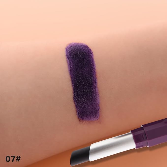 Dark Purple Matte Lipstick - Lip Crayon & Face Paint Stick for Women, Smooth Pigmented for Everyday Halloween Birthday Party Wear, Younger-Looking Lip Makeup, Labial para fiesta de disfraces 07