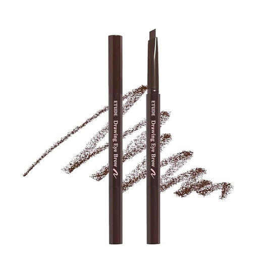 ETUDE Drawing Eye Brow, Eyebrow Pencil, Microblading, Long Lasting, Soft Textured Natural Daily Look, Korean Makeup, Beauty, Brown (0.008 Ounce)