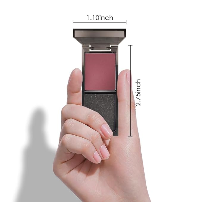 Wine Red Black Two Color Matte Shimmer Eyeshadow,Bright High Pigment Eye Shadow Powder,Professional Long-Lasting Waterproof Makeup Palette,Blendable,Easy-To-Apply and Compact for Travel