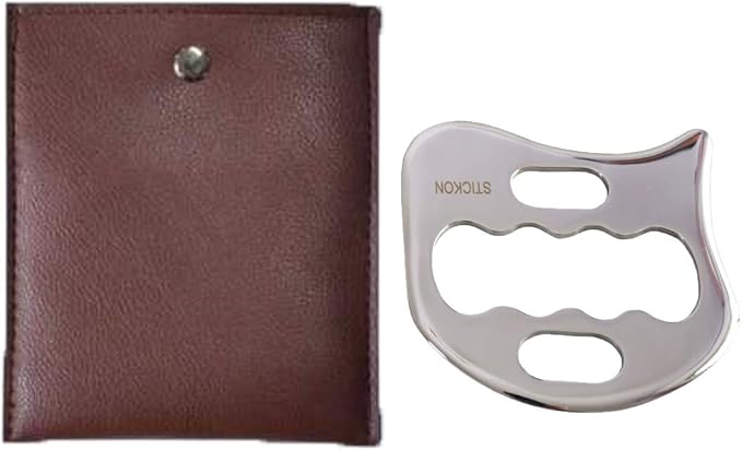 STICKON Stainless Steel Gua Sha Scraping Massage Tool IASTM Tools Great Soft Tissue Mobilization Tool (K Shape)