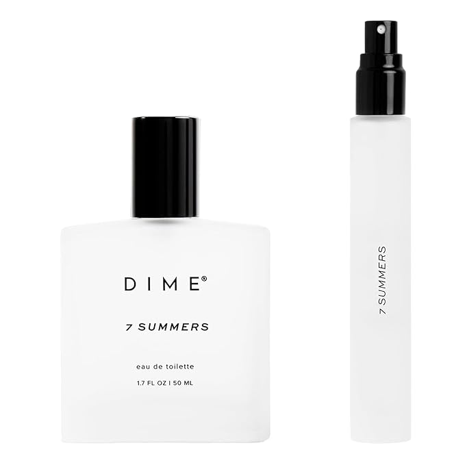 Dime Beauty 7 Summers Perfume Set ($87 Value) - Includes 50 ml + Travel Size 10 ml, Sweet Floral Scent, Clean Fragrance Eau de Toilette for Women, Hypoallergenic