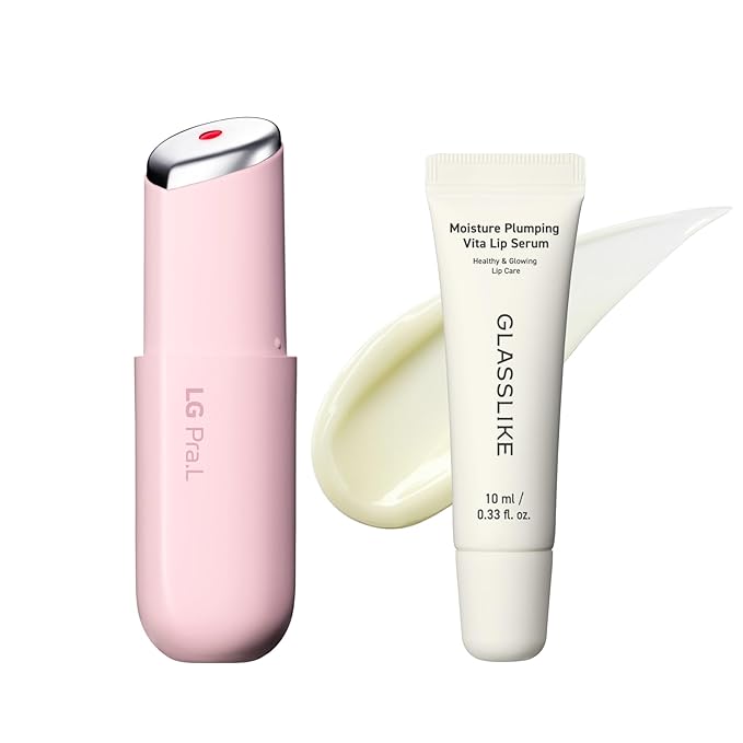 Healthy Lip Care Duo : Superform Galvanic Booster Blush Pink and GLASSLIKE Moisture Plumping Vita Lip Serum, 0.33 fl.oz