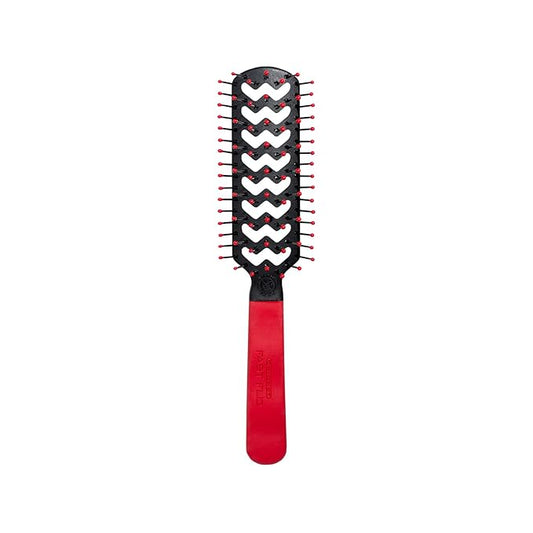 Cricket Static Free Fast Flo Color Vent Hair Brush - Quick and Blow Drying, Detangling, and Frizz-Free Styling - Anti-Static Bristles, Ideal for All Hair Types, So Rad (Red)