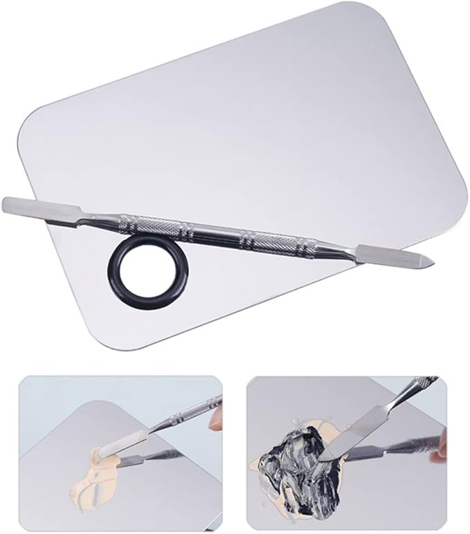 Makeup Mixing Palette,Stainless Steel Foundation Palette Cosmetic Mixing