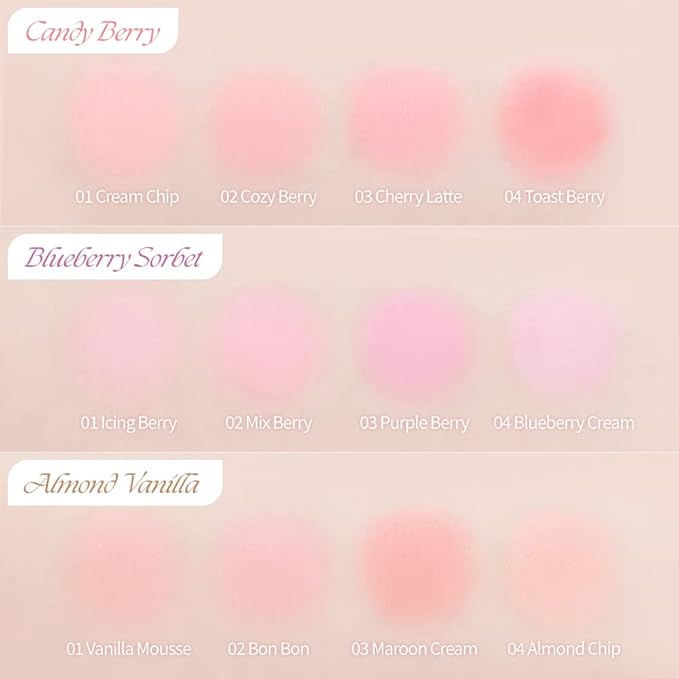 Dasique Blending Mood Cheek #09 Almond Vanilla | 4 Blendable Shades in Lightweight Smooth Powder | Vegan | Blush