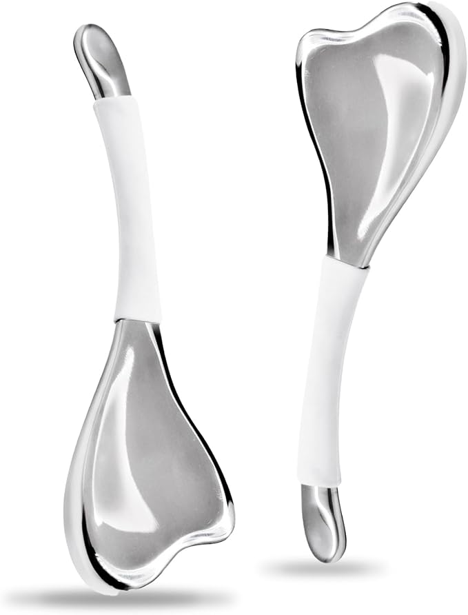 Ice Globes for Face & Eyes, Unbreakable Stainless Steel Cryo Massagers for Skincare Routines, Multifunctional Cold Roller Cooling Globes for Puffiness, Sagging Skin, and Facial Relaxation