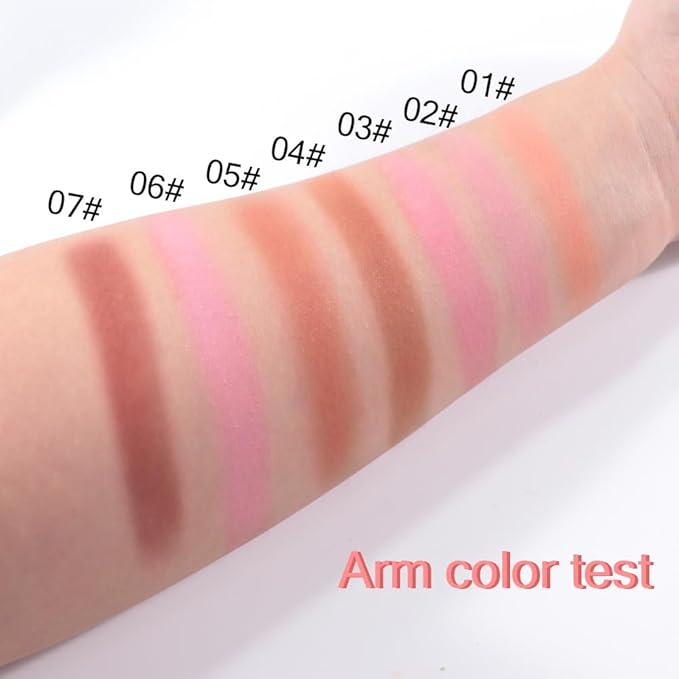 Powder Matte Blush Cheeks Face Makeup for Women With Mirror and Powder Puff Monochrome Blushes Lightweight,Smooth,Blendable,Fade and Transfer-Resistant Baked Blush,Effortless Matte Natural Finish