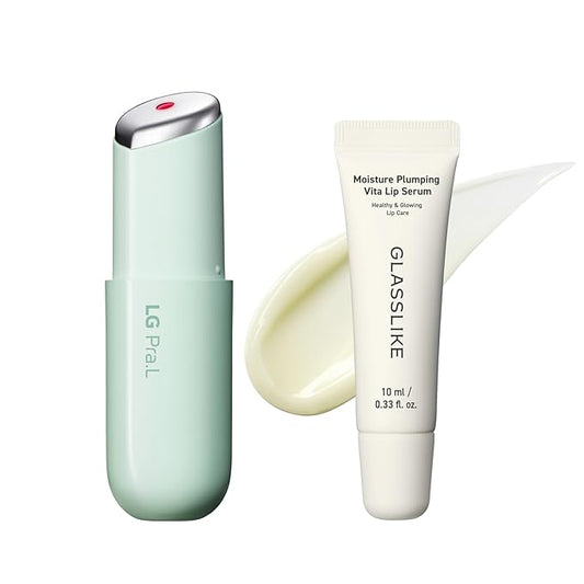 Healthy Lip Care Duo : Superform Galvanic Booster Aqua Mint and GLASSLIKE Moisture Plumping Vita Lip Serum, 0.33 fl.oz